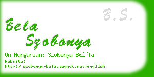 bela szobonya business card